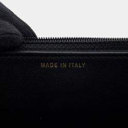 Pre Owned Chanel Pearl Chain Wallet Black Lambskin