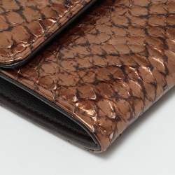 مملوكة مسبقًا Chanel CC Brown Python Continental Wallet
