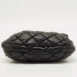 Pre Owned Chanel Bubble Black Quilted Leather Flap Shoulder Bag