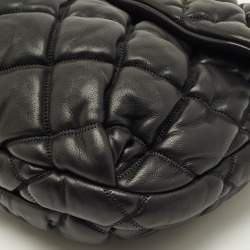 Pre Owned Chanel Bubble Black Quilted Leather Flap Shoulder Bag