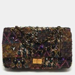مملوكة مسبقًا Chanel 2.55 Reissue Paris Byzance 227 Multicolor Lasage Tweed Jeweled Flap Bag