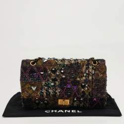 Pre Owned حقيبة شانيل قلاب 227 ريإشو 2.55 باريس بيزانسي متعدد الألوان تويد مرصع بحلى