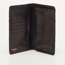 Pre Owned Chanel L Yen Black/Bronze Snakeskin Wallet