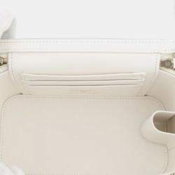 Pre Owned Chanel White Small Quilted Caviar Coco Casino Vanity Case