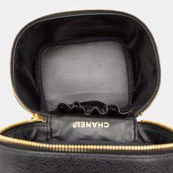 Pre Owned حقيبة شانيل فانيتي كافيار سي سى سوداء