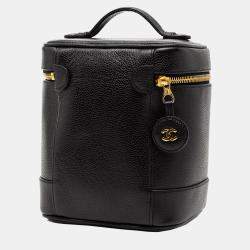 Pre Owned حقيبة شانيل فانيتي كافيار سي سى سوداء