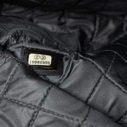 Pre Owned Chanel Black Large Quilted Iridescent Patent O Case Clutch