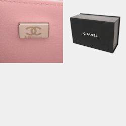 Pre Owned حقيبة شانيل بوي شانيل يد صغيرة ٢٠ سم جلد كافيار وردي حقيبة كتف