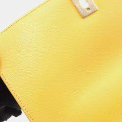 مملوكة مسبقًا Chanel Coco Handle Flap Matelasse Handbag In Calfskin Leather Yellow