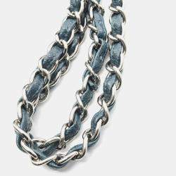 Pre Owned Chanel Deca Matelasse 30 Classic Large Double Flap Shoulder Bag In Grained Calfskin Leather Green