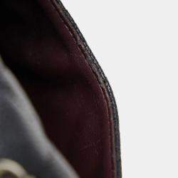 Pre Owned حقيبة شانيل كتف سلسلة ماتلاسيه صغيرة جلد أسود وفضي كافيار