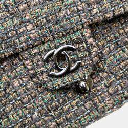 Pre Owned حقيبة كتف شانية شانيل علامة كوكو ماتيلسي صغيرة 20 سلسلة رمادي تويد جلد