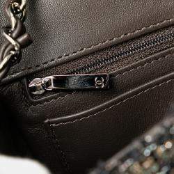 Pre Owned حقيبة كتف شانية شانيل علامة كوكو ماتيلسي صغيرة 20 سلسلة رمادي تويد جلد