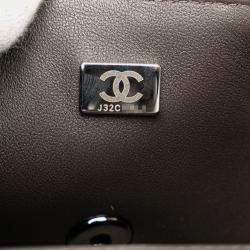 Pre Owned حقيبة كتف شانية شانيل علامة كوكو ماتيلسي صغيرة 20 سلسلة رمادي تويد جلد