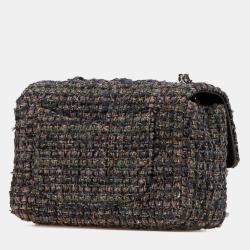 Pre Owned حقيبة كتف شانية شانيل علامة كوكو ماتيلسي صغيرة 20 سلسلة رمادي تويد جلد