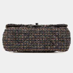 Pre Owned حقيبة كتف شانية شانيل علامة كوكو ماتيلسي صغيرة 20 سلسلة رمادي تويد جلد