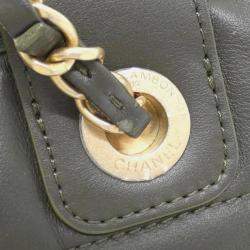 Pre Owned Chanel Deauville Black Leather Tote Bag