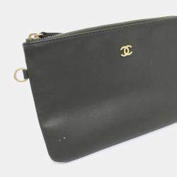 Pre Owned Chanel Deauville Black Leather Tote Bag