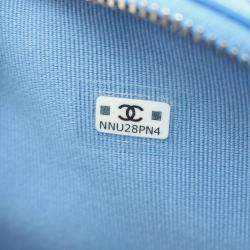 Pre Owned حقيبة ظهر شانيل جلد عجل محبب أزرق ماتيلسيه