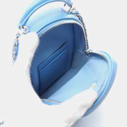 Pre Owned حقيبة ظهر شانيل جلد عجل محبب أزرق ماتيلسيه