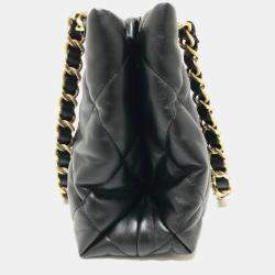 Pre Owned Chanel Coco Mark Cc Matelasse Small Shopping Bag Chain Shoulder Lambskin Black