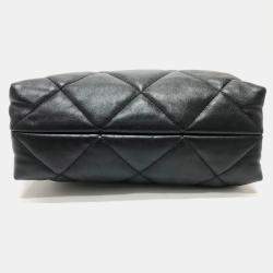 Pre Owned Chanel Coco Mark Cc Matelasse Small Shopping Bag Chain Shoulder Lambskin Black