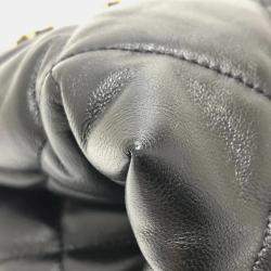 Pre Owned Chanel Coco Mark Cc Matelasse Small Shopping Bag Chain Shoulder Lambskin Black