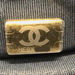 Pre Owned Chanel Coco Mark Cc Matelasse Small Shopping Bag Chain Shoulder Lambskin Black