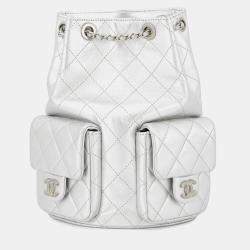 Pre Owned Chanel Matelasse Coco Mark Leather Backpack