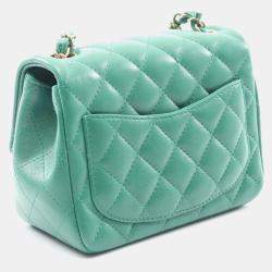 مملوكة مسبقًا Chanel Mini Matelasse Shoulder Bag Lambskin Leather Green