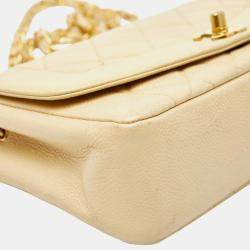 مملوكة مسبقًا Chanel Matelasse Coco Mark Diana Crossbody Chain Shoulder Bag In Beige Caviar Skin