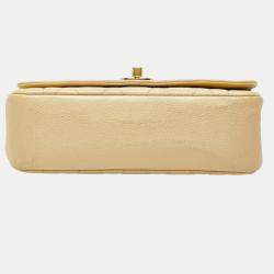 مملوكة مسبقًا Chanel Matelasse Coco Mark Diana Crossbody Chain Shoulder Bag In Beige Caviar Skin