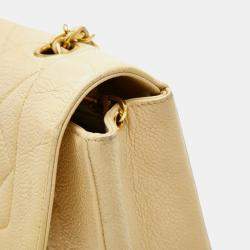 مملوكة مسبقًا Chanel Matelasse Coco Mark Diana Crossbody Chain Shoulder Bag In Beige Caviar Skin
