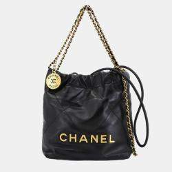 مملوكة مسبقًا Chanel 22 Mini 2-Way Chain Hand/Shoulder Bag In Black Leather