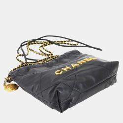 مملوكة مسبقًا Chanel 22 Mini 2-Way Chain Hand/Shoulder Bag In Black Leather