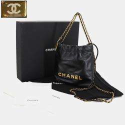 مملوكة مسبقًا Chanel 22 Mini 2-Way Chain Hand/Shoulder Bag In Black Leather