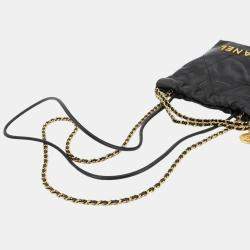 مملوكة مسبقًا Chanel 22 Mini 2-Way Chain Hand/Shoulder Bag In Black Leather