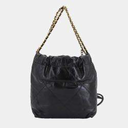 مملوكة مسبقًا Chanel 22 Mini 2-Way Chain Hand/Shoulder Bag In Black Leather