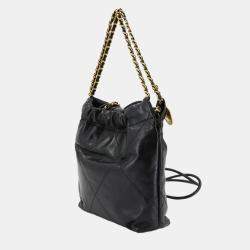 مملوكة مسبقًا Chanel 22 Mini 2-Way Chain Hand/Shoulder Bag In Black Leather