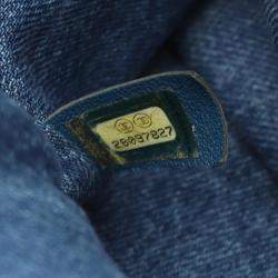 Pre Owned Chanel Large Blue/White Denim And Mouton Shopping Bag Tote 