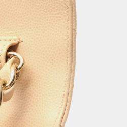 Pre Owned Chanel Matelasse Flap Mini Beige Calfskin Leather Shoulder Bag