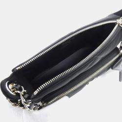 Pre Owned حقيبة كلتش شانيل نايلون مخمل أسود