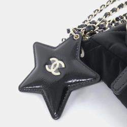 Pre Owned حقيبة كلتش شانيل نايلون مخمل أسود