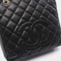 مملوكة مسبقًا Chanel Matelasse Pst Tote Bag Caviar Skin Grained Calf Black