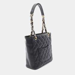 مملوكة مسبقًا Chanel Matelasse Pst Tote Bag Caviar Skin Grained Calf Black