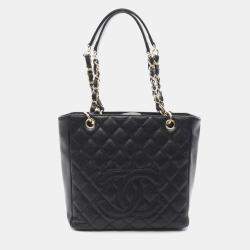 مملوكة مسبقًا Chanel Matelasse Pst Tote Bag Caviar Skin Grained Calf Black