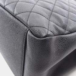 مملوكة مسبقًا حقيبة شانيل جراندي شوبينج جلد عجل سوداء GST ماتلاسليه