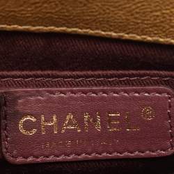 Pre Owned حقيبة يد شانييل باريس-بومباي العودة إلى المدرسة ميني زيتوني/معدني بشبكة قزحية وجلد كافيار كروس بودي