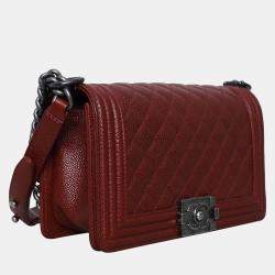 مملوكة مسبقًا حقيبة شانيل كافيار وسط قديم بوي