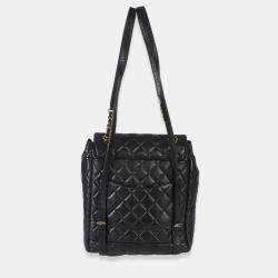 Pre Owned Chanel Urban Spirit Quilted Small Black Lambskin Leather Backpack